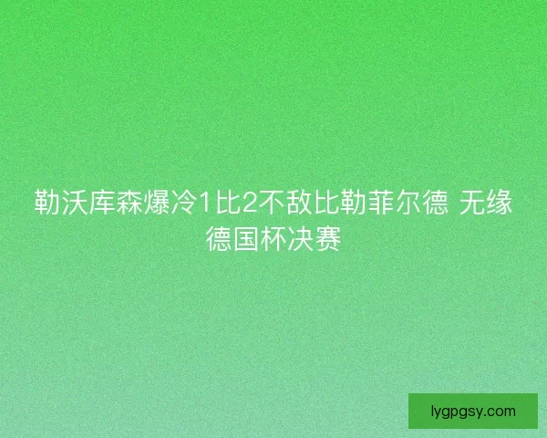 勒沃库森爆冷1比2不敌比勒菲尔德 无缘德国杯决赛 勒沃库森爆冷1比2不敌比勒菲尔德 无缘德国杯决赛